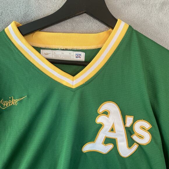 Oakland A's Nike Cooperstown Money Miller Baseball Jersey Men's XL Kelley Green - Picture 3 of 6
